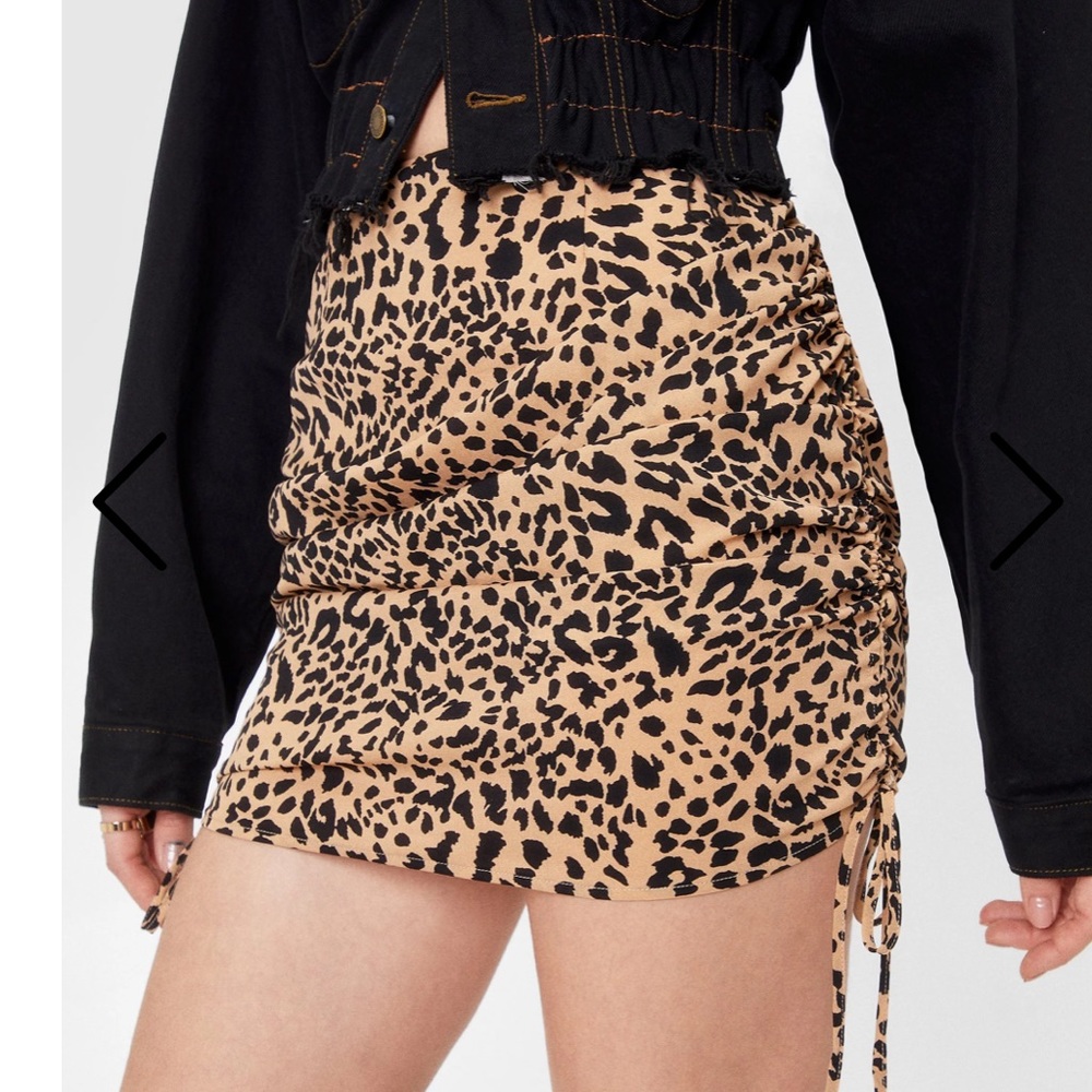 NEW Nasty Gal Leopard Print Rouched Mini Skirt 🐆